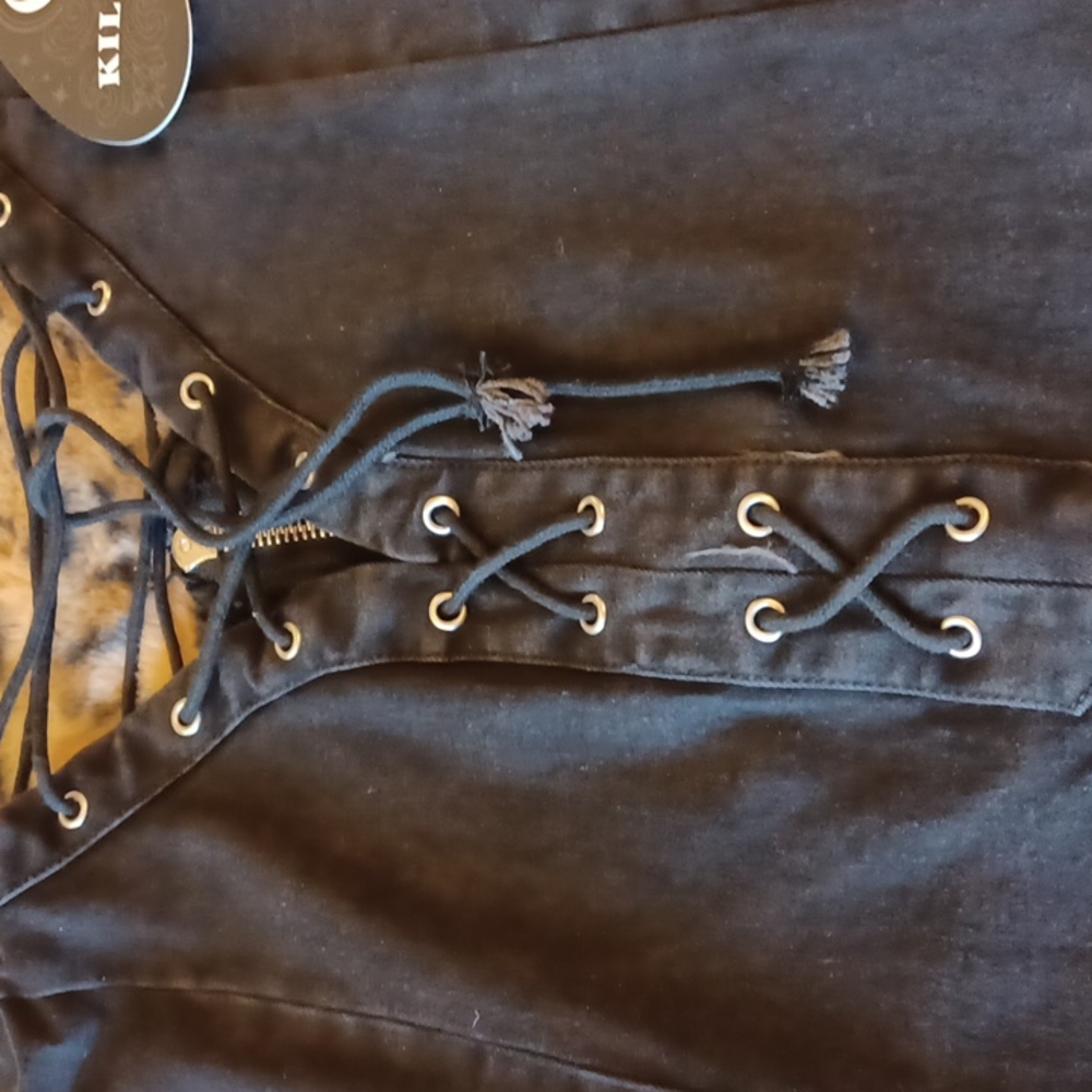 Killstar Black Lace-Up Halter Backless Dress - Picture 4 of 11